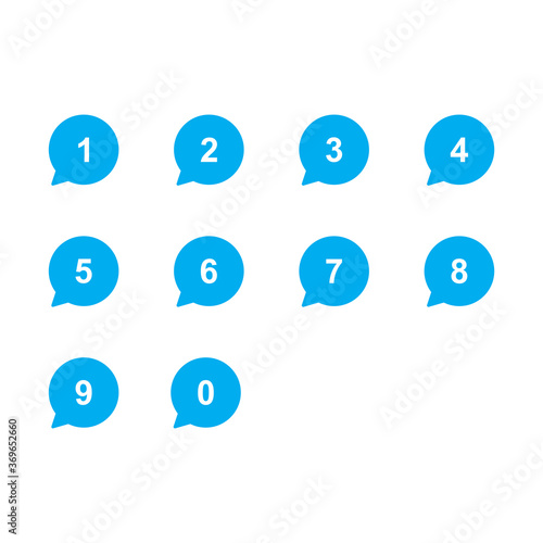 numbers set with bubble talk isolated vector