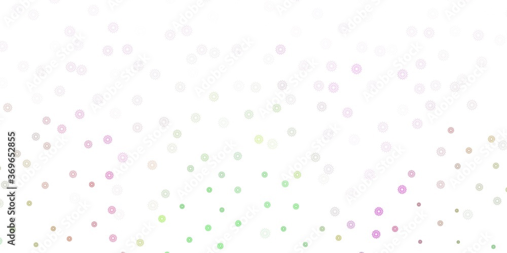Light pink, green vector doodle template with flowers. Light pink, green vector doodle template with flowers.