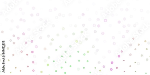 Light pink, green vector doodle template with flowers.