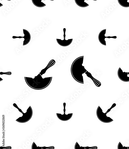 Leather Round Cutting Knife Icon Seamless Pattern, Half Moon, Round Style, Semi Circular Leather Cutting Knife