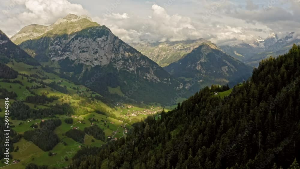 Aerial view of the swiss alps in Kandertal Switzerland Aerial view of the swiss alps in Kandertal Switzerland