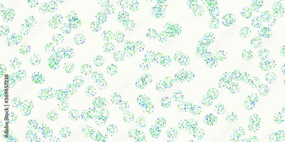 Light blue, green vector natural artwork with flowers.