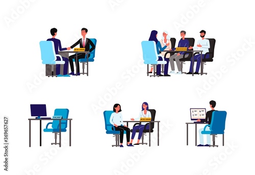 People at HR interview - isolated set of interviewers and candidates