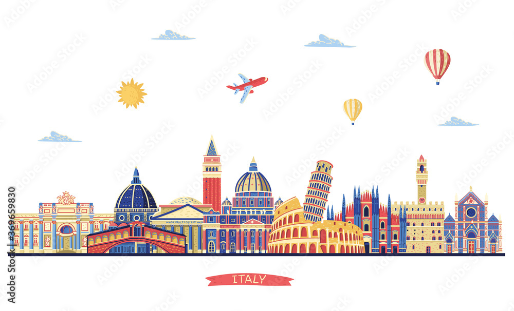 Italy detailed skylines. Vector illustration	

