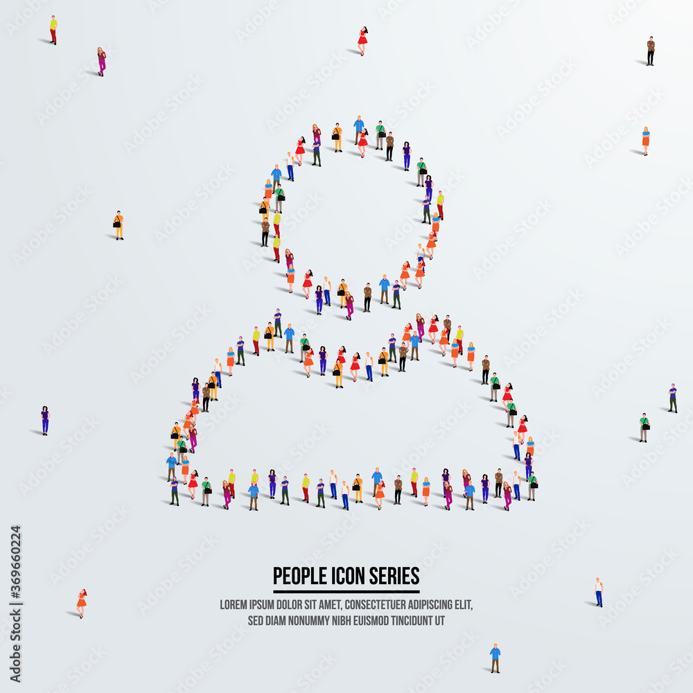 people or person icon. large group of people form to create a shape of a person. vector illustration. people or person icon. large group of people form to create a shape of a person. vector illustration.
