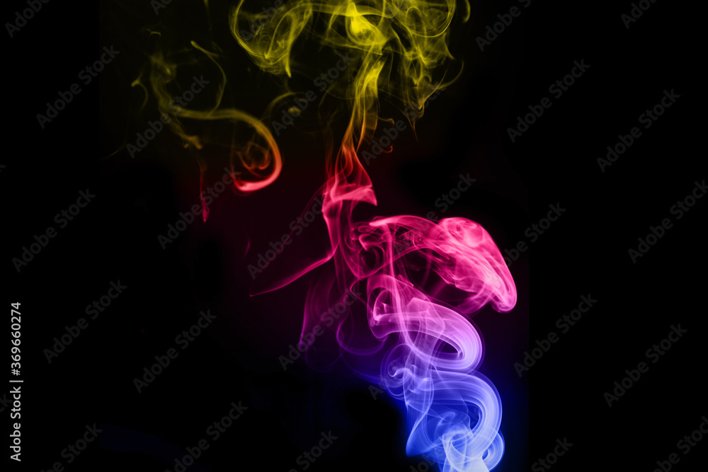 Colorful smoke background in rainbow colors