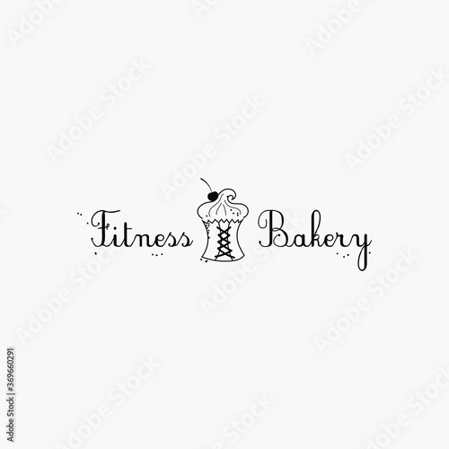 Fitness Bakery logo. Handdrawn style.