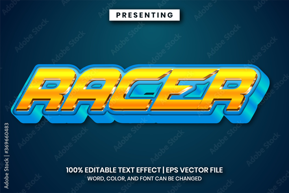 shiny metal gradient text effect for game logo titile or cartoon movie