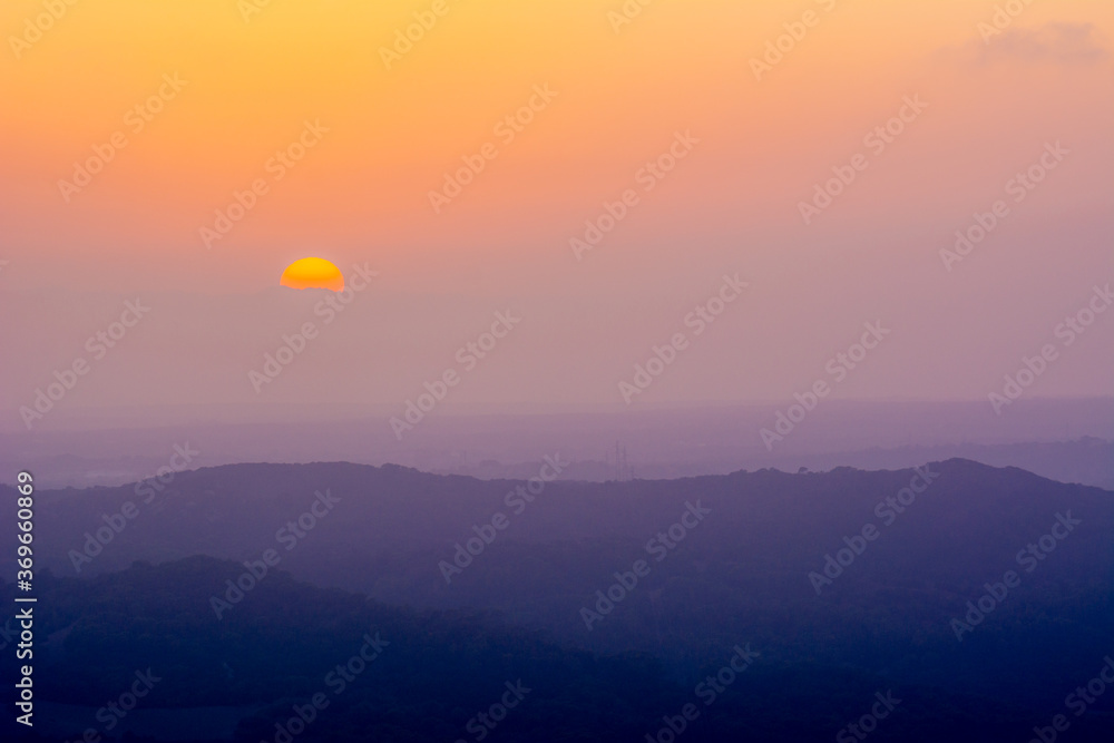 Scenic sunset over island of Menorca. Baleares, Spain Scenic sunset over island of Menorca. Baleares, Spain