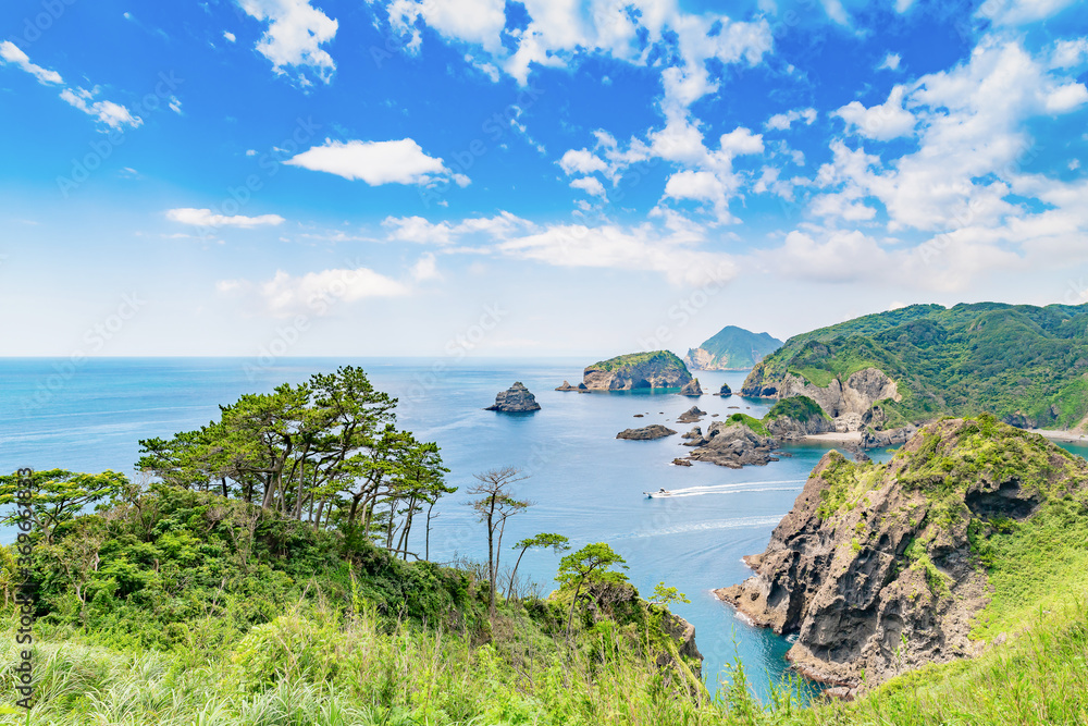 静岡県賀茂郡南伊豆町　ヒリゾ浜近くの海岸線