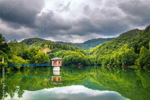 Beautiful Vuckovica lake near the Ivanjica in Serbia photo