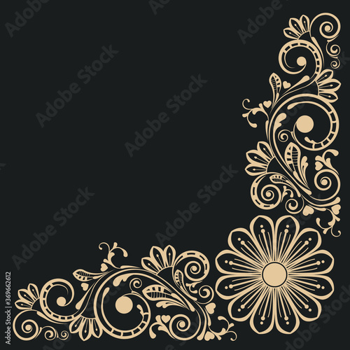 abstract floral ornament with decorative flowers for design