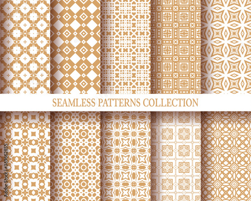 Luxury golden wallpaper. Vintage seamless patterns. Vector background.