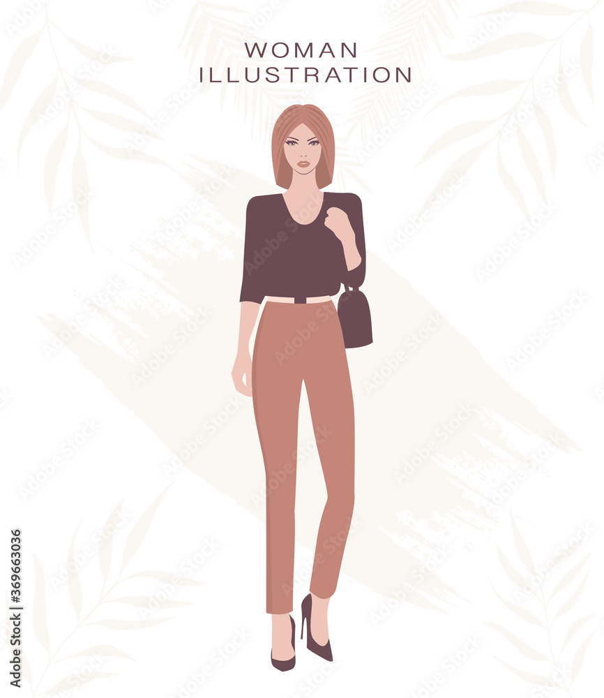 Fashion woman background with floral elements Fashion woman background with floral elements