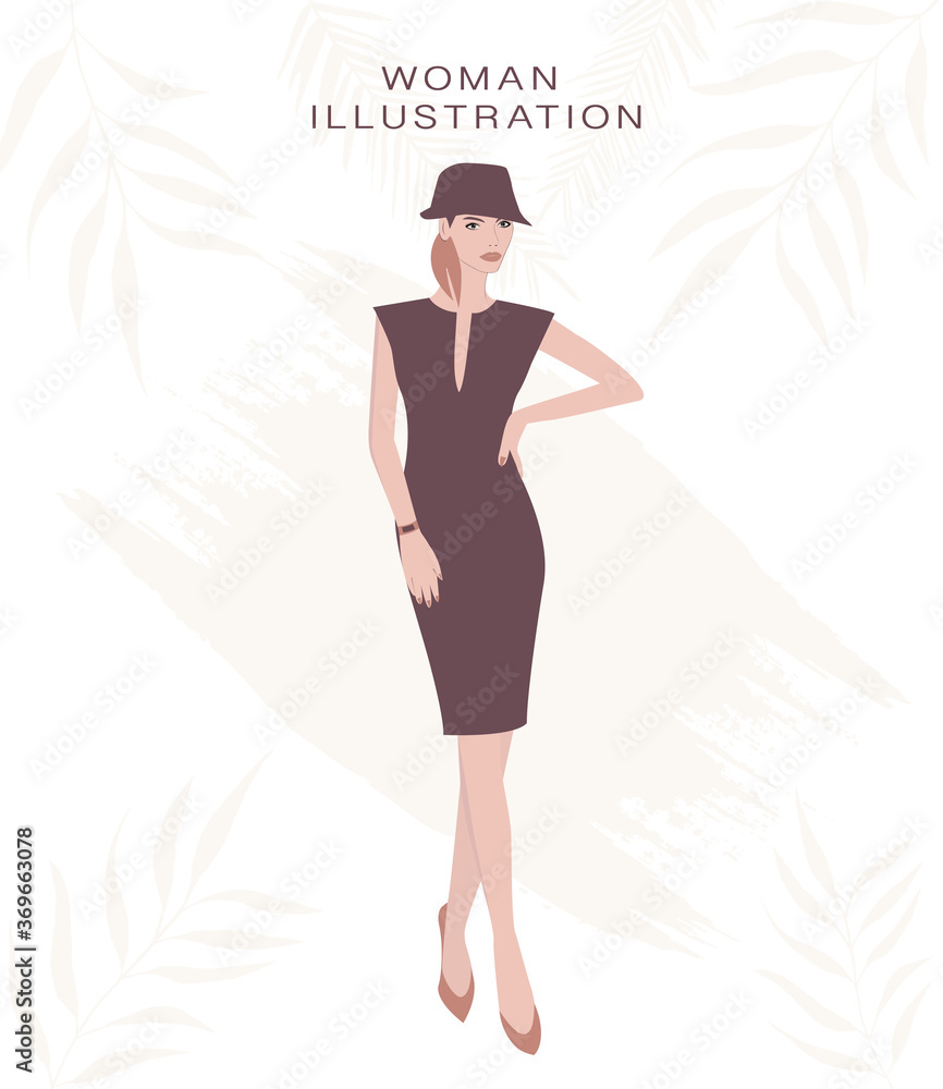 Fashion woman background with floral elements Fashion woman background with floral elements