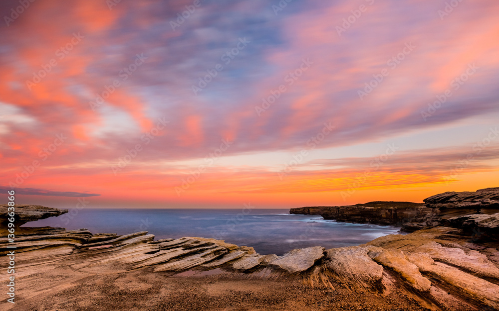 Amazing sunset sky in Cape Solander of Kamay Botany Bay National Park