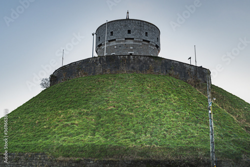 The historical Millmount Fort in the small town of Drogheda conveys symbolic and resistance concept. Ancient Celtic fortification that is a landmark in County Louth - Droichead Atha, Ireland photo