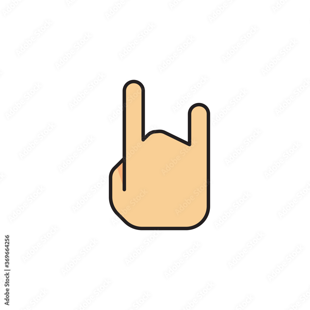 Rock and roll hand vector icon symbol isolated on white background Rock and roll hand vector icon symbol isolated on white background