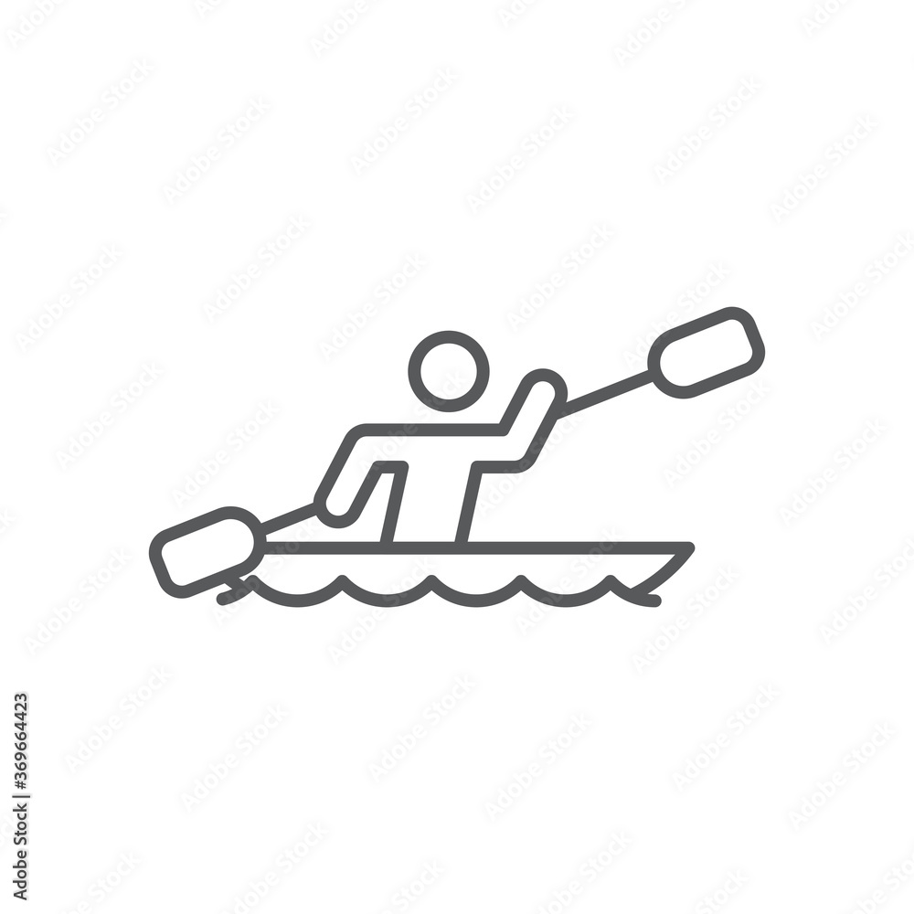 Rowing sport training vector icon symbol isolated on white background Rowing sport training vector icon symbol isolated on white background