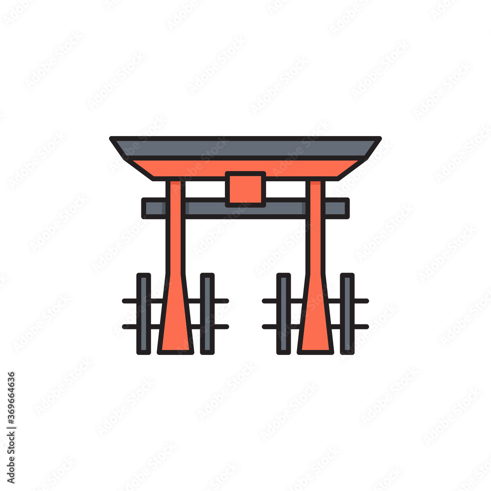Torii gate vector icon symbol japanese icon isolated on white background Torii gate vector icon symbol japanese icon isolated on white background