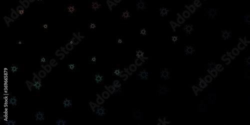 Dark blue, red vector texture with disease symbols.