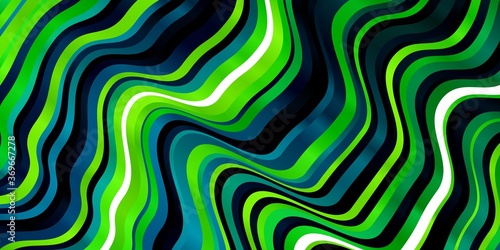 Light Blue, Green vector texture with wry lines. Gradient illustration in simple style with bows. Best design for your posters, banners.