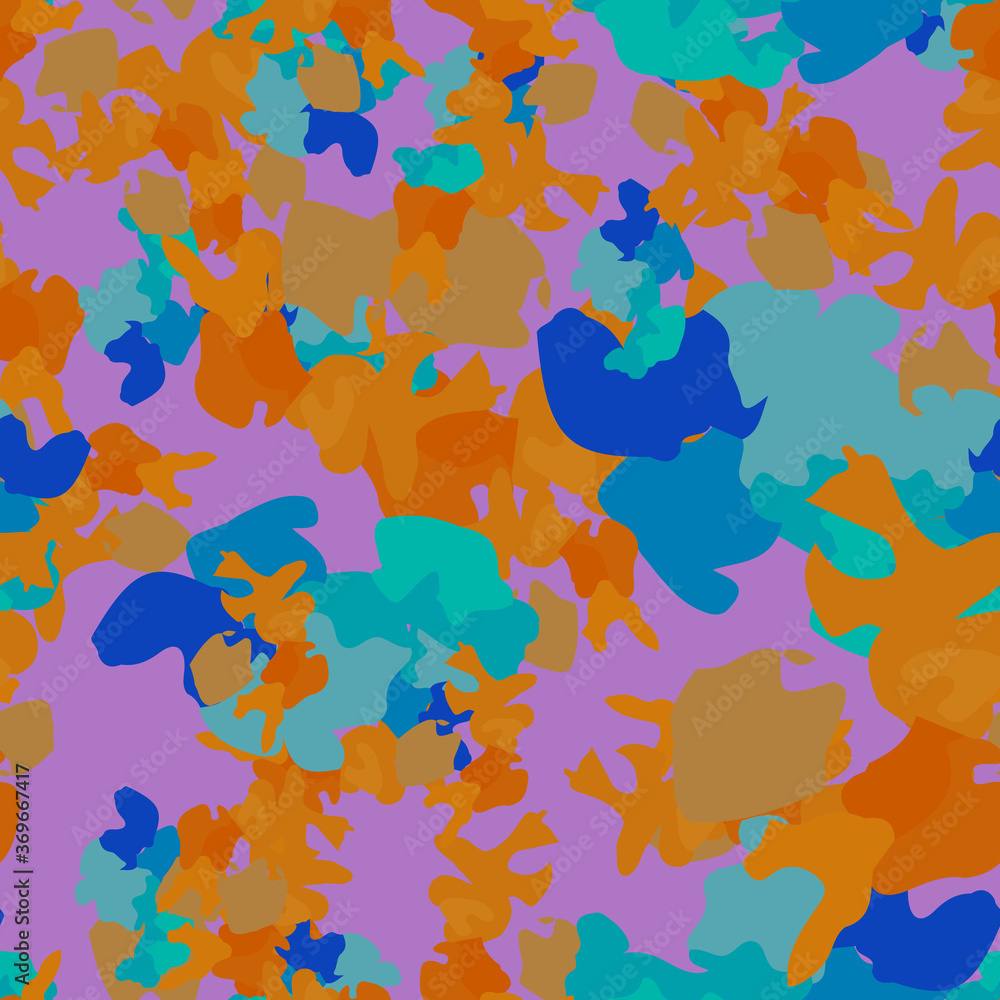 UFO camouflage of various shades of violet, orange and blue colors
