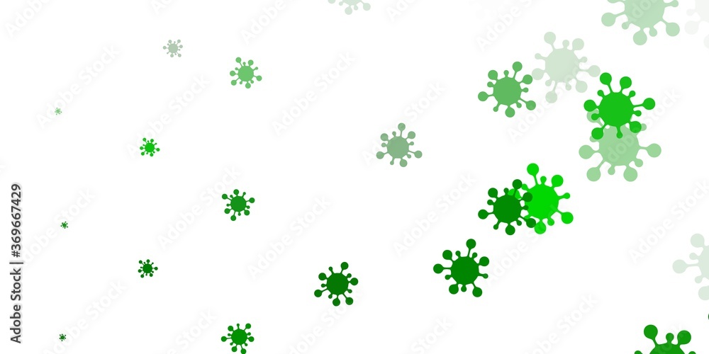 Light green vector background with covid-19 symbols. Light green vector background with covid-19 symbols.