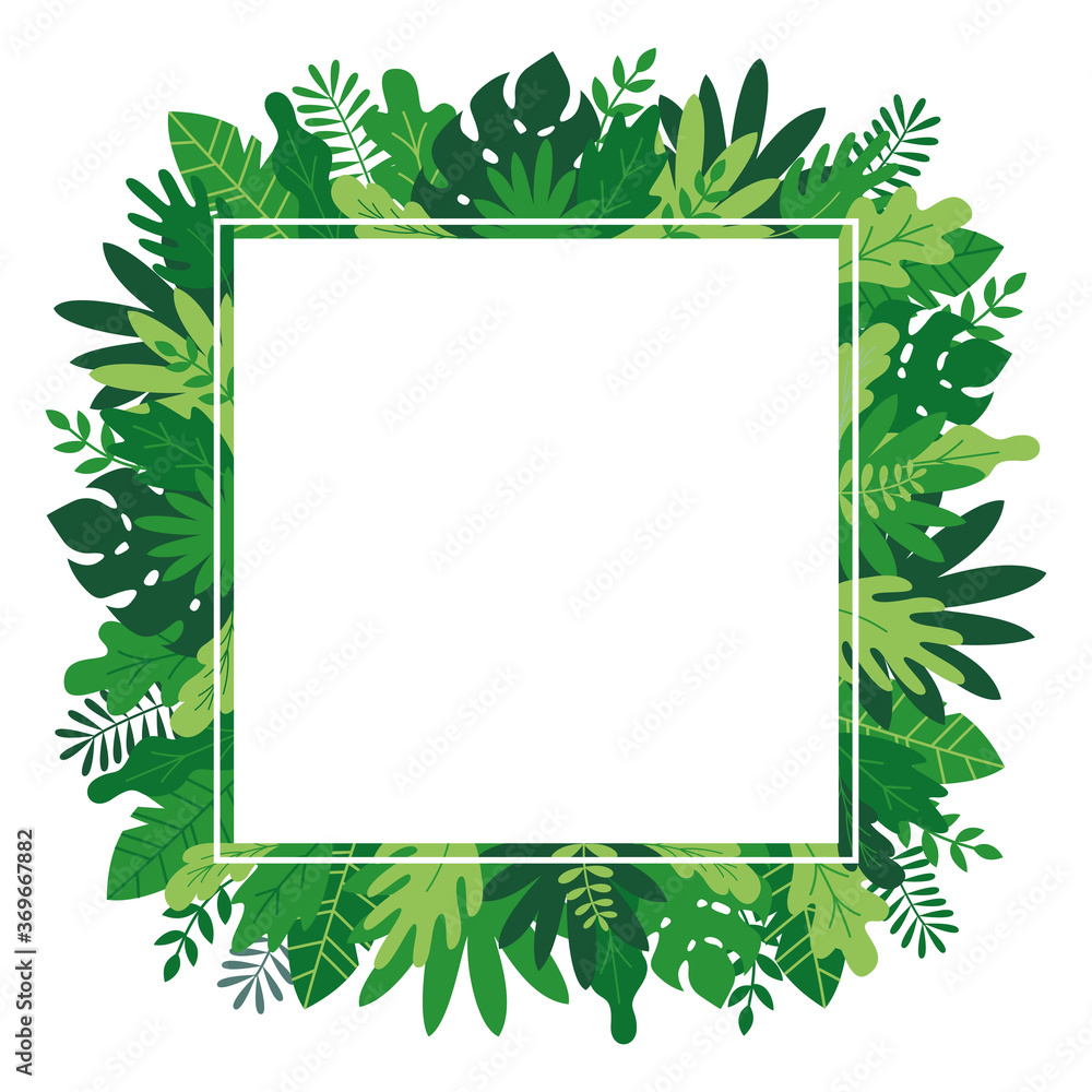 Invitation leaves and plants template frame background Invitation leaves and plants template frame background