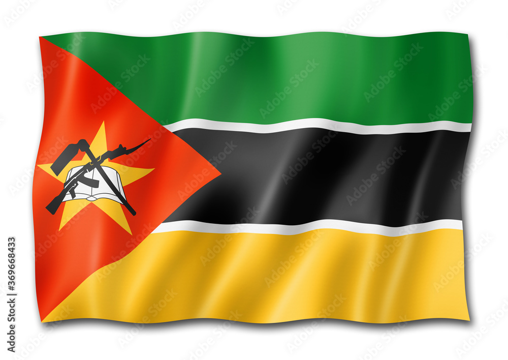 Obraz premium Mozambique flag isolated on white