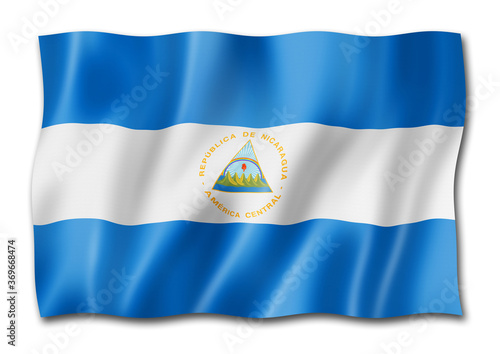 Nicaragua flag isolated on white photo