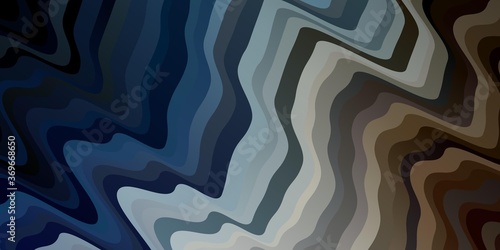 Light Blue, Yellow vector layout with circular arc. Bright sample with colorful bent lines, shapes. Pattern for commercials, ads.