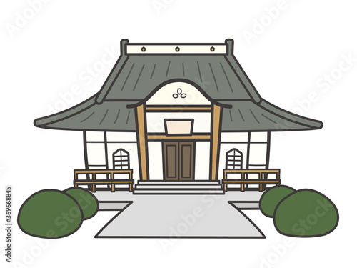 シンプルアイコン風お寺のイラスト