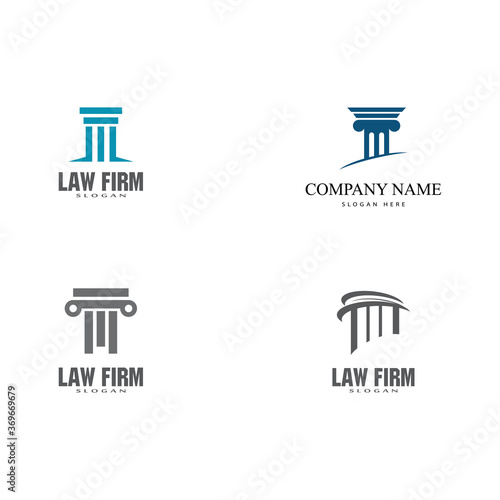 Set Column Logo Template vector