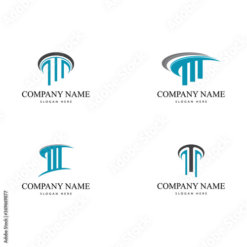 Set Column Logo Template vector