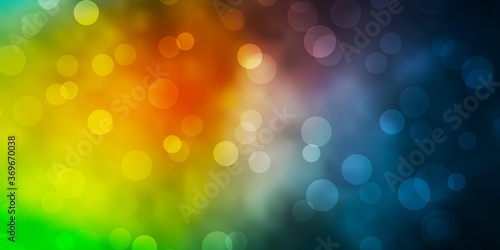 Light Blue, Red vector background with bubbles. Abstract colorful disks on simple gradient background. Pattern for business ads.