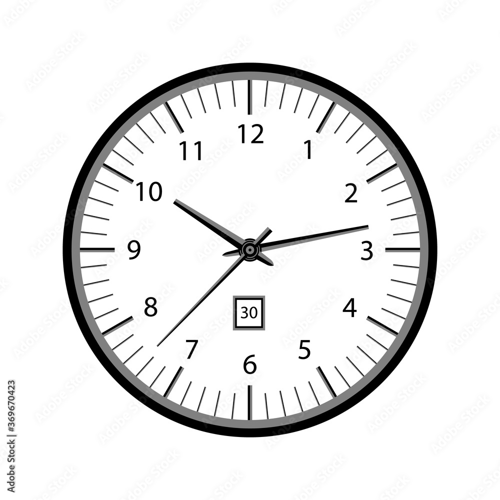 Face Clock isolated on white background. Vector illustration. Face Clock isolated on white background. Vector illustration.