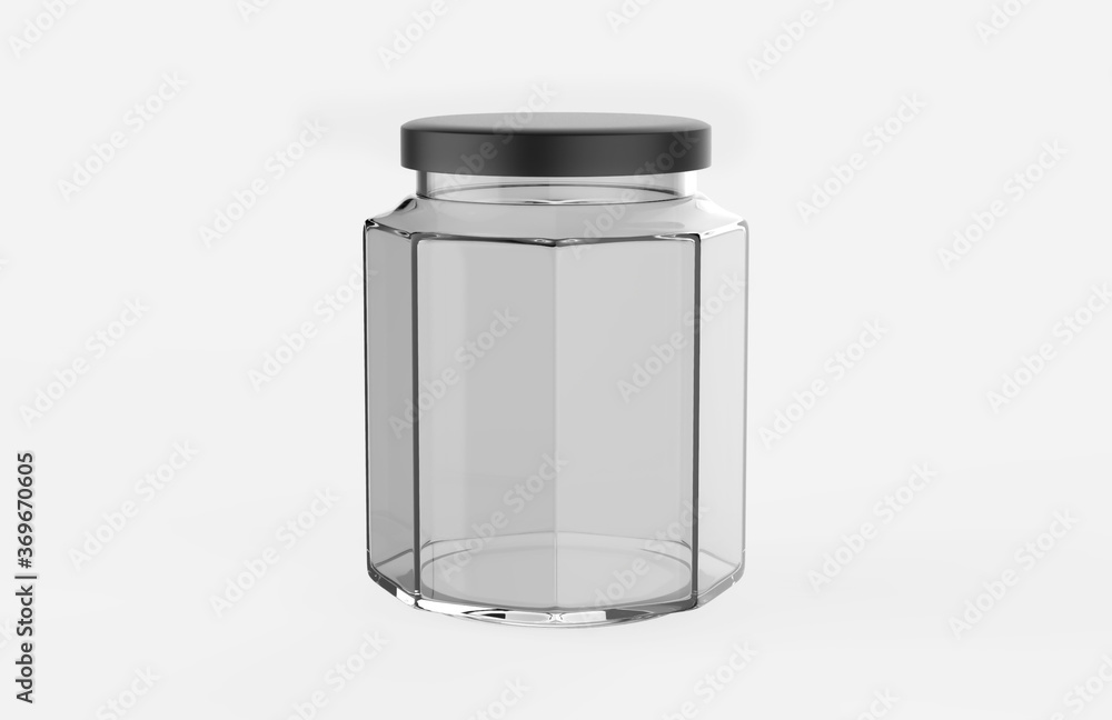 Honey jar mock ups isolated on white. Honey packaging design concept. 3d illustration Honey jar mock ups isolated on white. Honey packaging design concept. 3d illustration