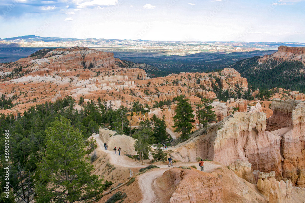 Red sandstone valley and horse trail in Bryce Canyon, Utah, USA
