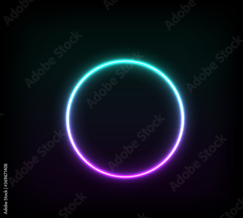  Neon circle glowing frame for your advertisement and banner