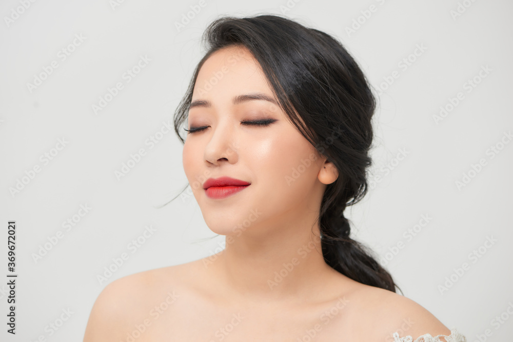 Beautiful model, bride hairstyle and makeup concept Beautiful model, bride hairstyle and makeup concept