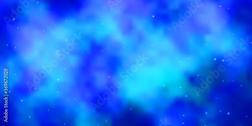 Light BLUE vector background with small and big stars. Colorful illustration in abstract style with gradient stars. Pattern for wrapping gifts.