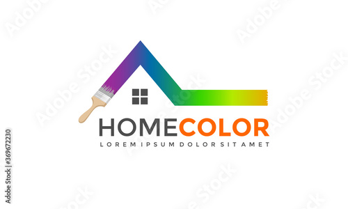 Home Color Logo - House Paint Vector Template