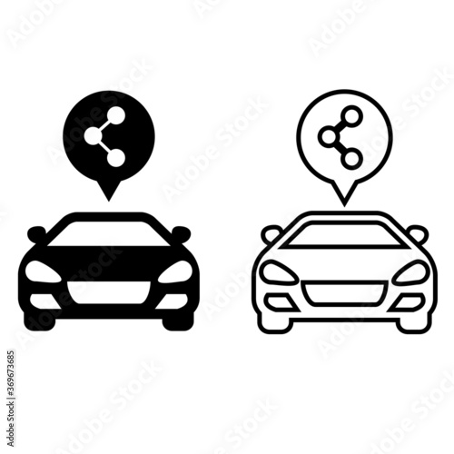 Carsharing service icon vector set. carpool illustration sign collection. parking symbol.