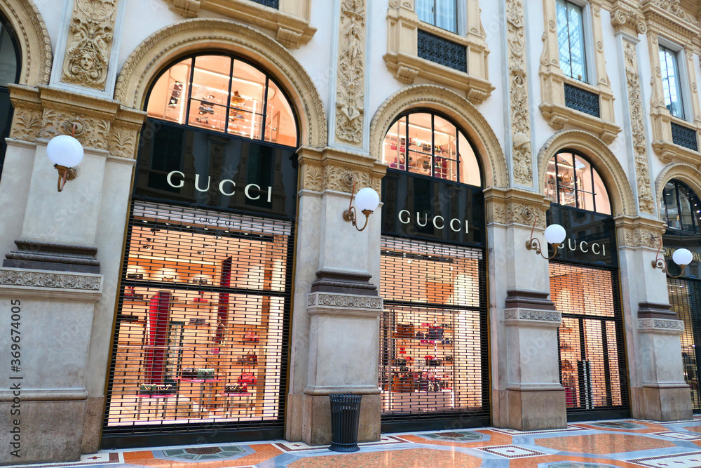 Gucci boutique in Galleria Vittorio Emanuele II in Milan. Stock Photo |  Adobe Stock