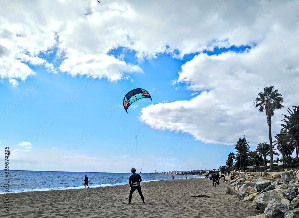 Obraz premium kite on the beach
