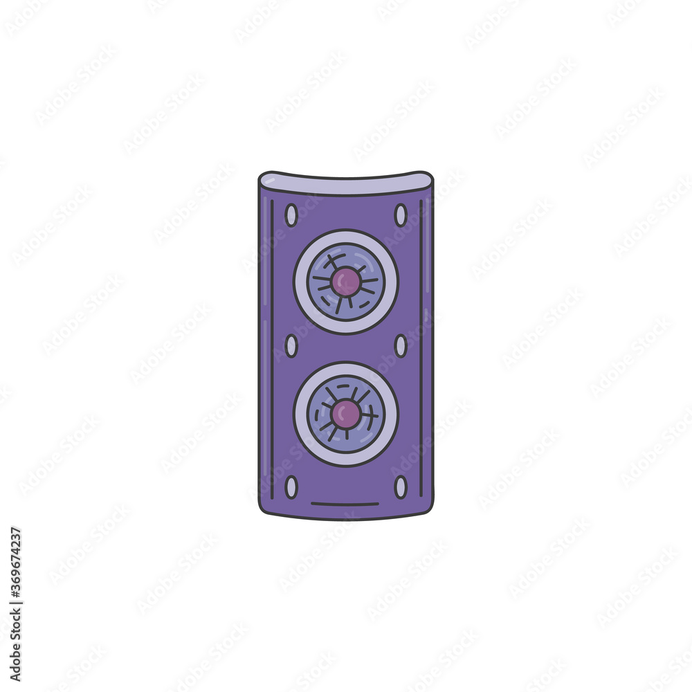 Acoustic stereo loudspeakers icon sketch cartoon vector illustration isolated.