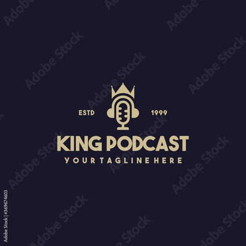 Professional king podcast logo design