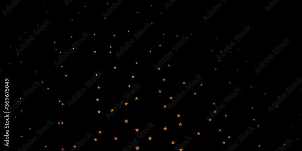 Dark Orange vector template with neon stars. Blur decorative design in simple style with stars. Pattern for wrapping gifts.
