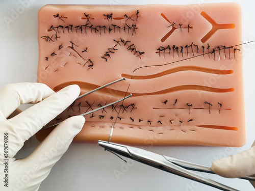 Practice suturing in the silicon 